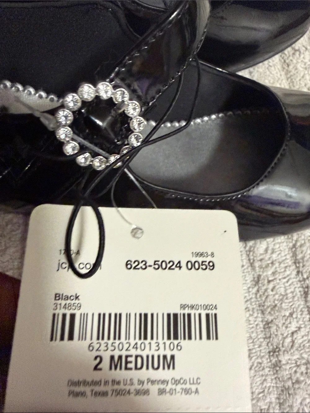 Christie & Jill Girls' Black Patent Mary Jane Shoes with Ankle Strap